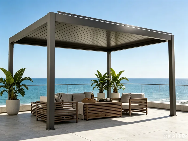 Household Leisure Surface Anodized Aluminum Alloy Pavilion High Temperature Resistance High Quality Pergola Outdoors Gazebo