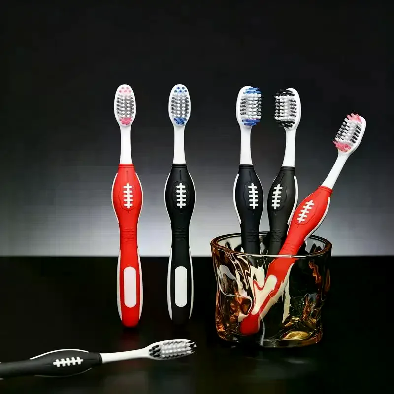3 PCS Medium Hard Bristle Toothbrush Spiral Bristles Non Slip Grip For Adults Daily Oral Care Deep Teeth Cleaning