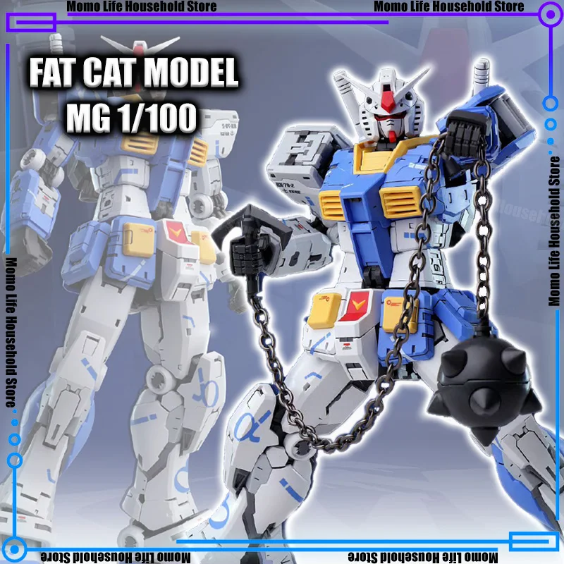 FATCAT Modell 1/100 MG Rx-78-2 2.0 Vergrößerte Version Kowloon Style Farbschema Kunststoffskelett Actionfigur Roboter Kunststoffmodell