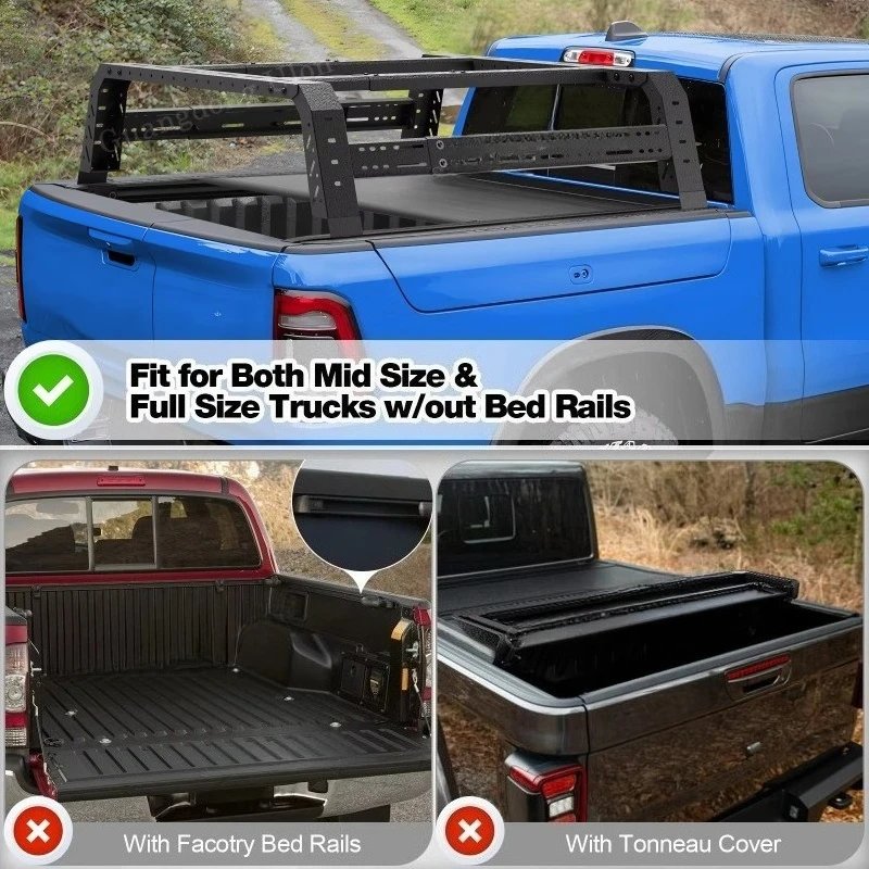 Universal 4*4 Truck Bed Rack Off Road Auto Part For Ram 1500/F150/f250/gmc Sierra 1500/ Tundra/silverado 1500
