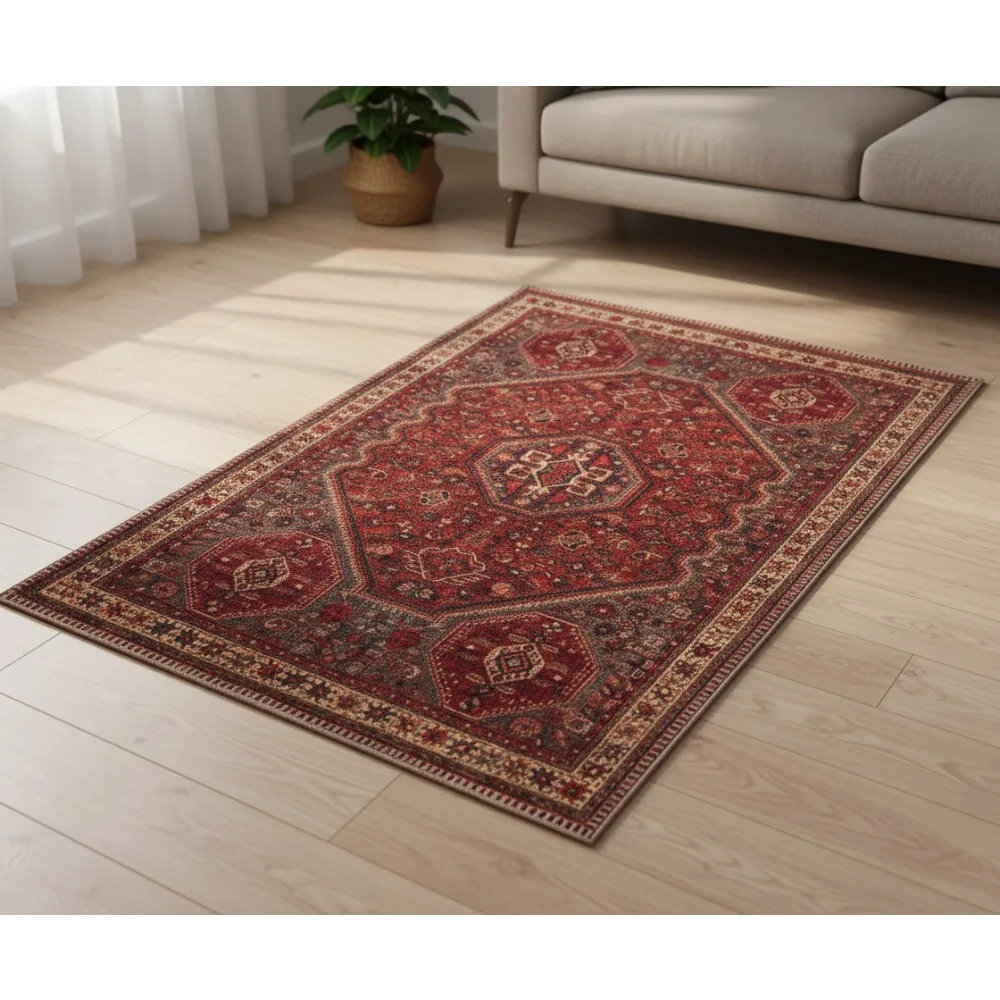 

2x3 Washable Non-Slip Rug - Vintage Low Pile, Ideal for Kitchen Bathroom Entryway Laundry Room