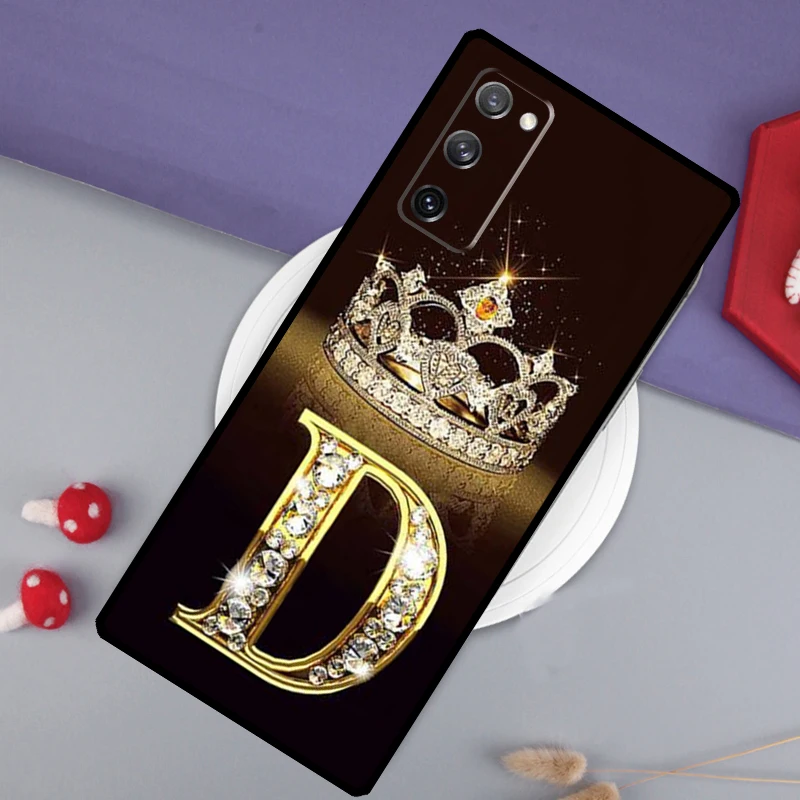 Letter Monogram Gold Marble Case For Samsung Galaxy S23 S21 Ultra S22 Ultra Note 20 S8 S9 S10 Plus S10e S20 FE Phone Shell