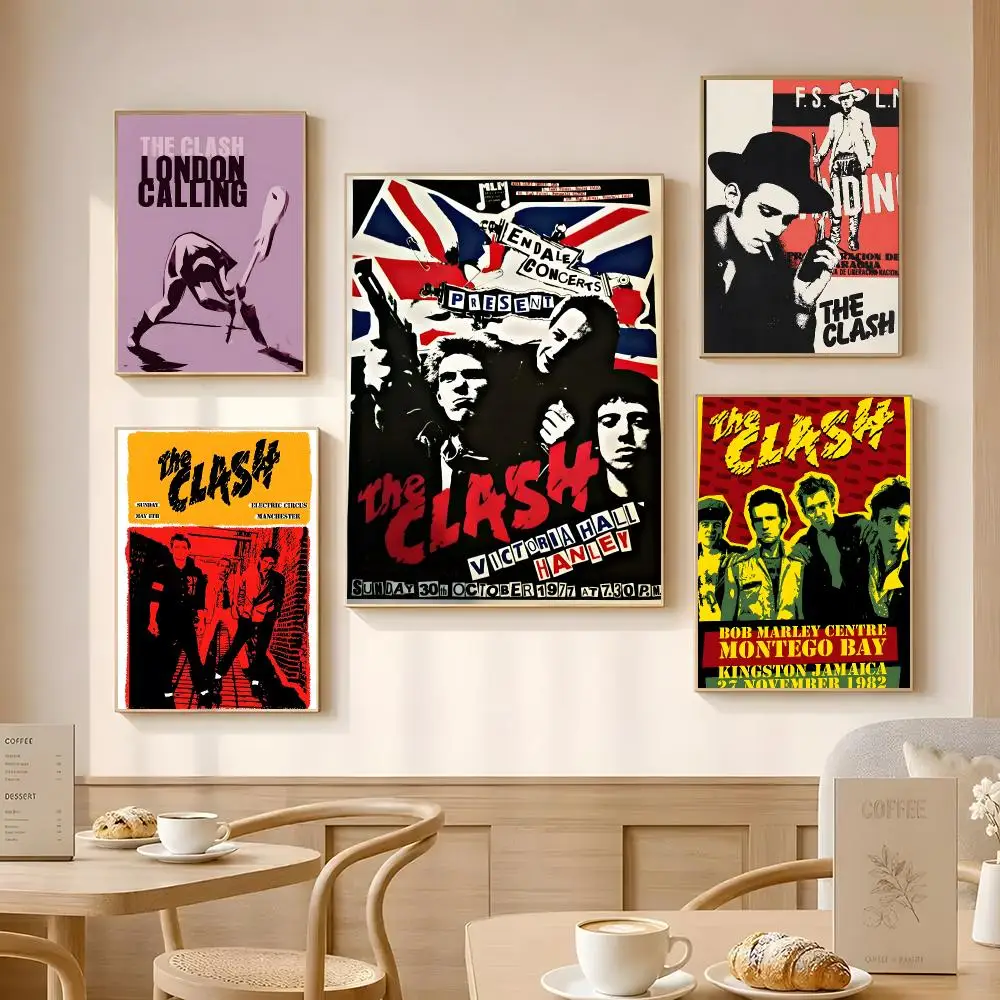 Singer The Clash Poster Poster Self-adhesive Art Waterproof Paper Sticker Coffee House Bar Room Wall Decor