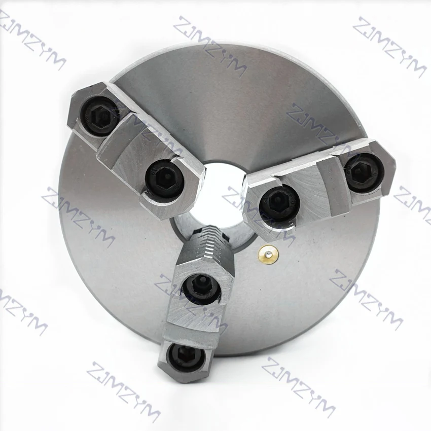 K11-160A 6 Inch 3 Jaw Self-Centering Lathe Chuck, Hardened Steel Reversible Safety Chuck with Chuck Key for Lathe Drilling