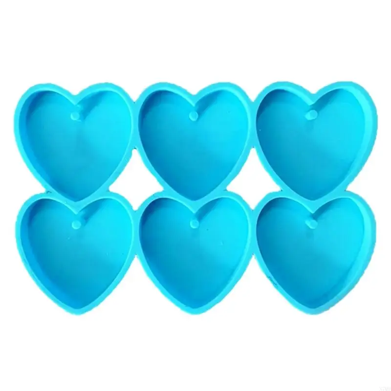 N7MD Mirror Heart Tag Mold Silicone Keychain Earrings Mold Resin Casting Mold