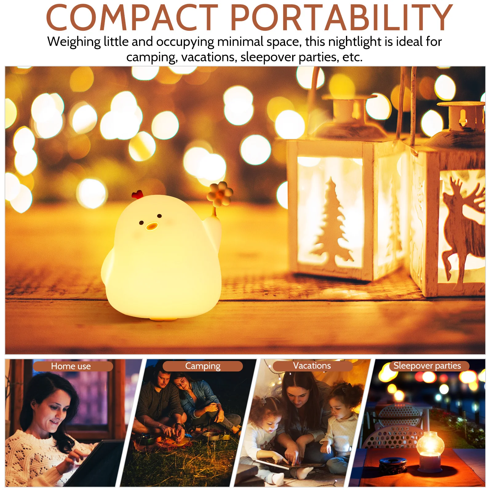 ضوء ليلي قابل لإعادة الشحن للحضانة، مصباح طاولة بجانب السرير، مصباح منضدة على شكل حيوان لطيف، مصباح غرفة مزخرف مع