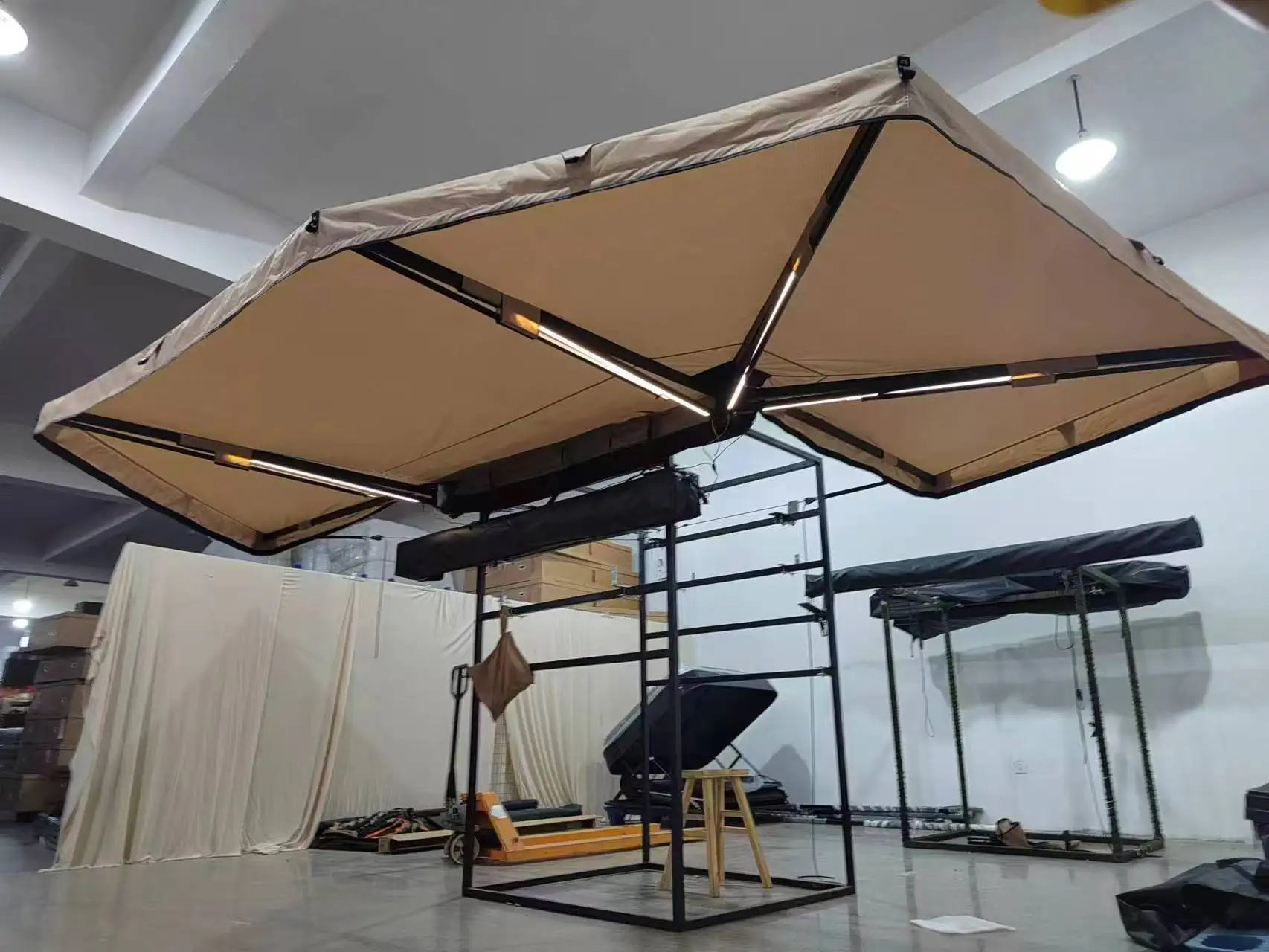 270 Plus 360 Degree Car Side Sun Protection Shelter Extended Sunshade Car Awning Annex Tent with LED Light and Walls