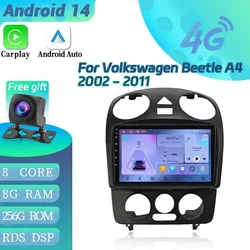 Android 14 Car Radio For Volkswagen Beetle A4 2002-2011 Navigation 4G GPS Multimedia Player Video Wireless Carplay Touch Screen
