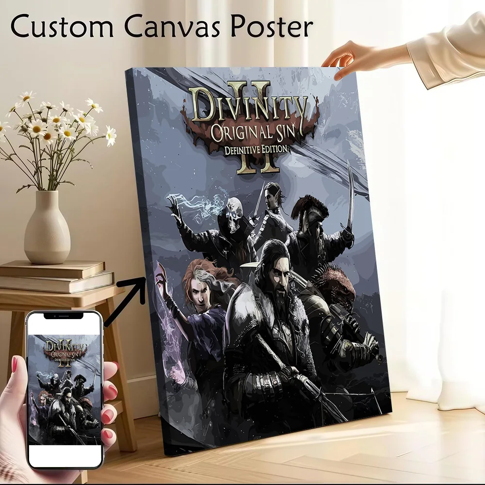 Divinity Original Sin II Definitive Edition Canvas Poster Wall Art Customizable High Quality Printed Picture for Decor Luxury