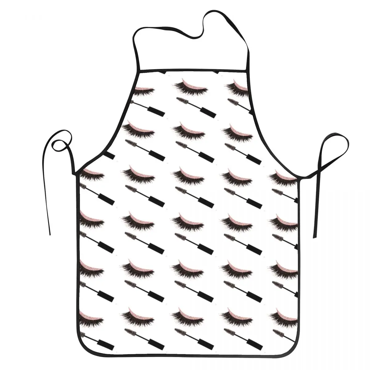 Lashes And Mascara Pattern Apron for Women Men Eyelash Specialists Adult Unisex Kitchen Chef Bib Tablier Cuisine Cooking Baking