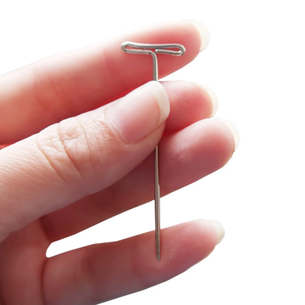 

100Pcs T-Pins 45Mm Stainless Steel Plastic Box Suitable for Sewing Blocking Knitting Styling Metal T-Pins