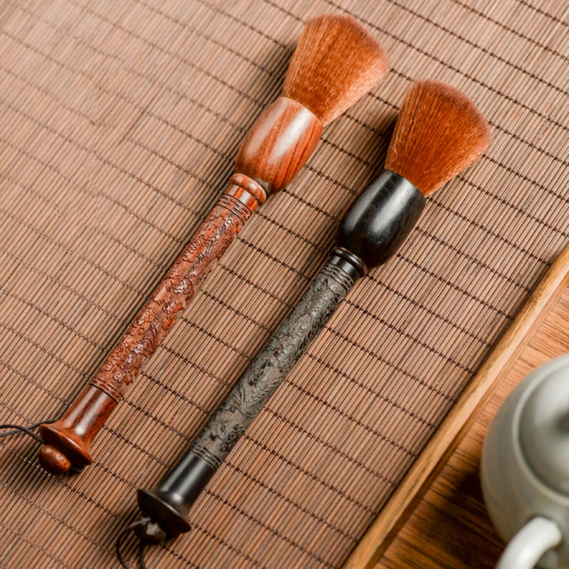 

Solid Wood Teapot Pen Vintage Chinese Kung Fu Sandalwood Tea Brush Does Not Lose Hair Tea Ceremony Tea Cleaning Tools Teaware