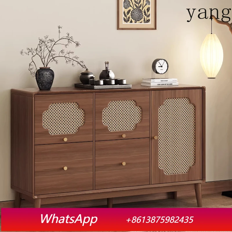 

LTT medieval style all solid wood dining side cabinet kitchen living room locker tea cabinet