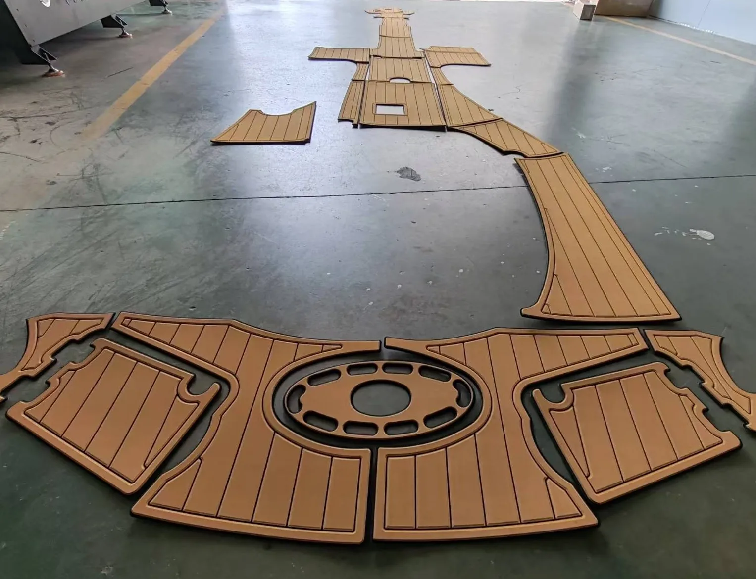 Non-Slip EVA Faux Teak Marine Mat Self-Adhesive 6mm Yacht Cockpit Pad for 2010 Chaparral 256 SSI Boat Decking Easy Install