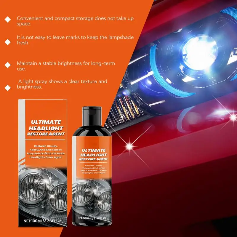 

Очиститель головного света, очиститель автомобильных светильников, профессиональная полировальная смола, 100 мл, для детализации лобового стекла мотоцикла, дома