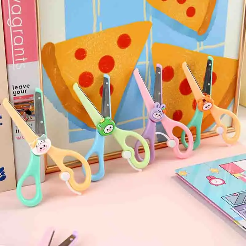 مقص سلامة للأطفال مقص حيوانات معدني مقص لطيف اليدوية للمدرسة قطع الورق مقص القرطاسية المنزلية اليدوية #4