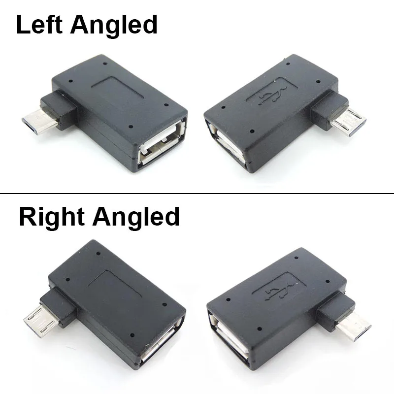 Left Right Angled 90 Degree Micro female male to USB female OTG converter for Fire Stick TV Snes mini Classic Nes Power Supply