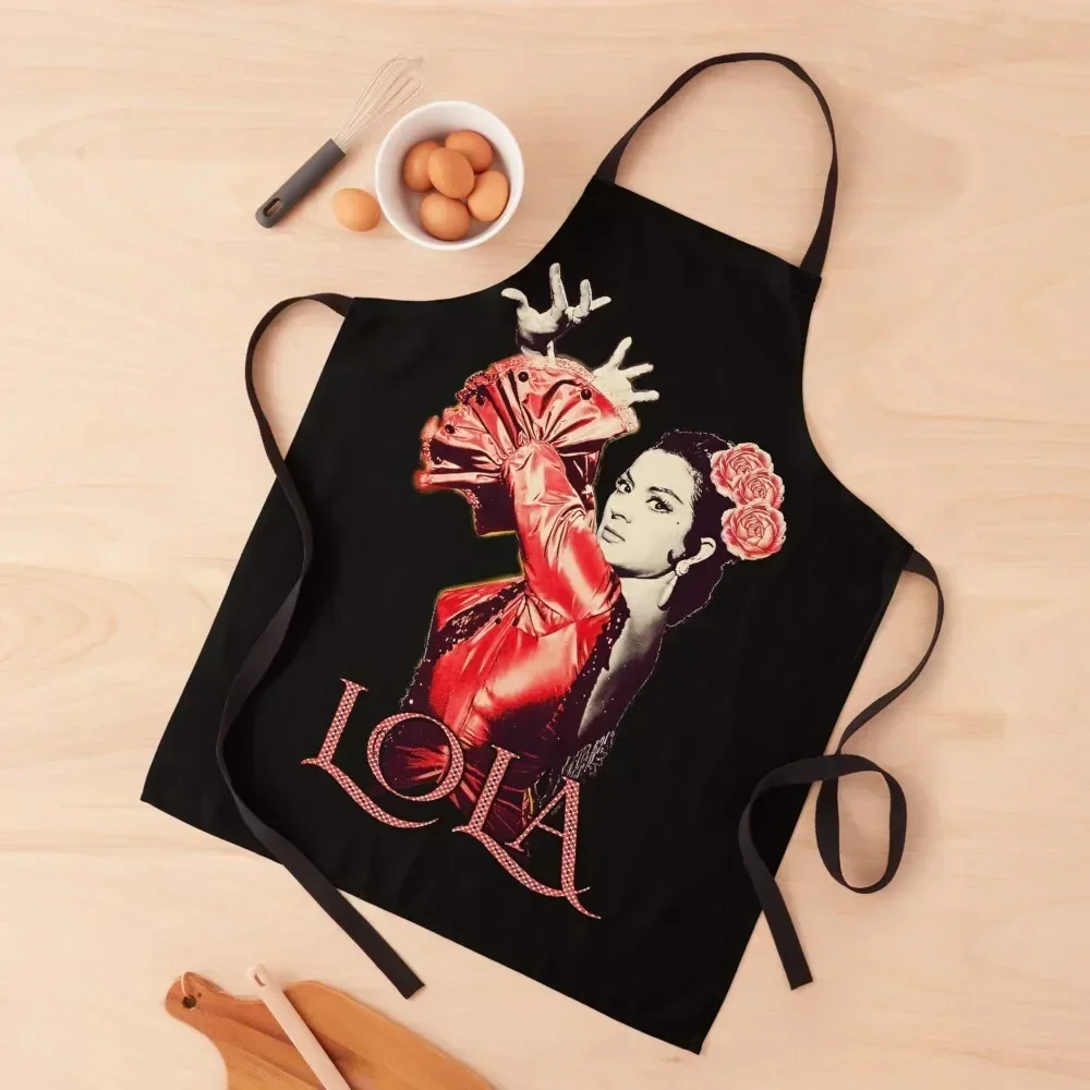 

Lola Flores Lola Faraona Red Dress Apron Kitchen New 2022 Year Bib For Kitchen Home And Kitchen barber men Apron