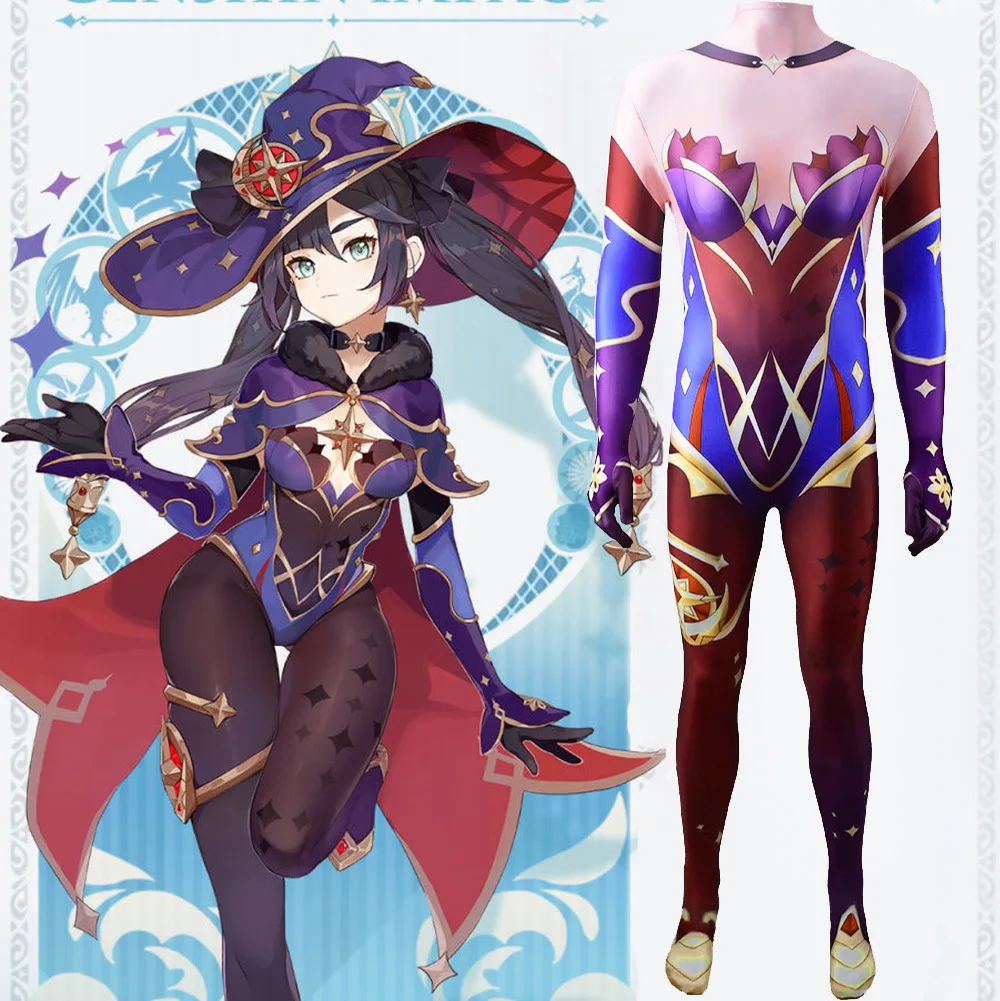 

Animation Comic Cosplay Mona Costume Superhero 3D Printed Spandex Bodysuit Girs Phantom Halloween Costume Zentai Suits for Adult