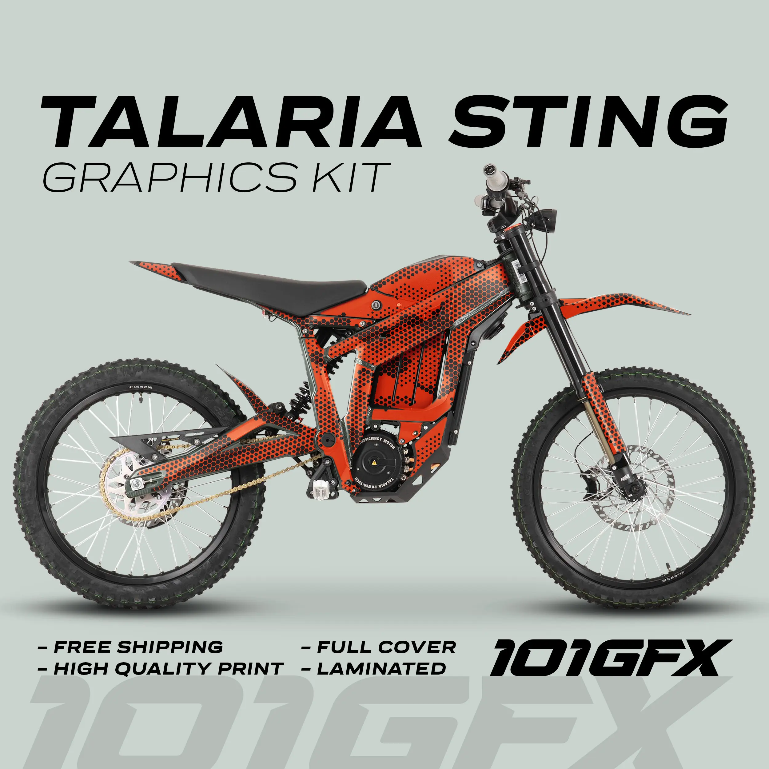 Graphics Kit HEXOCAM ORANGE Decals Stickers Laminated Camo hexagonal honeycomb modern  wrap eBike For Talaria Sting MX3 MX4