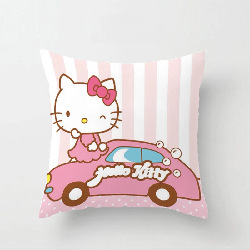 Hello Kitty Pillow Pillowcase Anime Sanrio Living Room Pillowcase Waist Pillow 45X45Cm Student Pillows Girls Cushion Pillowcase