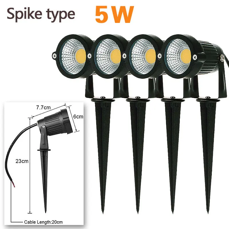 teetealy 4Pcs LED Garten Beleuchtung 5W 10W Outdoor Spike Rasen Lampe Wasserdichte Terrasse Garten Dekoration Pfad Strahler AC220V 110V DC12V 9