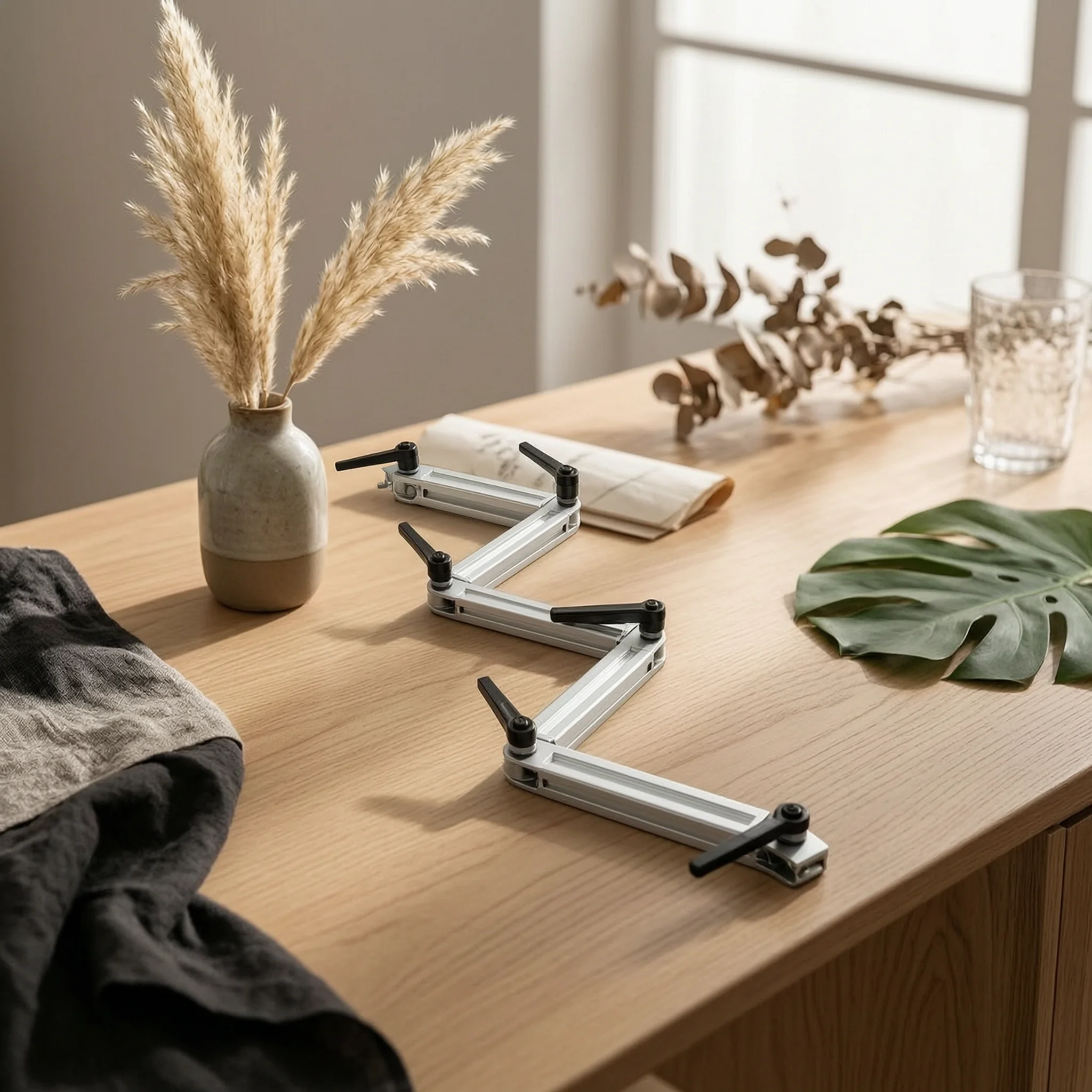 5 Pieces Adjustable Bracket with Locking Lever Lockable Connector Arm Hardware Extruded for Builders, Modular Frames