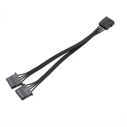 18AWG Molex 4 Pin Male To Dual 4 Pin Female IDE Molex Power Connectors Sleeved Y Splitter Cable