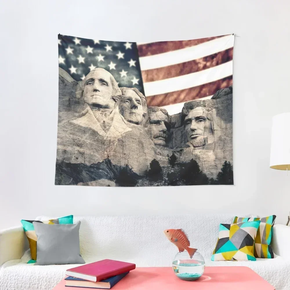 Patriotic Mount Rushmore Tapestry Bedrooms Decor Decorative Paintings Tapestry