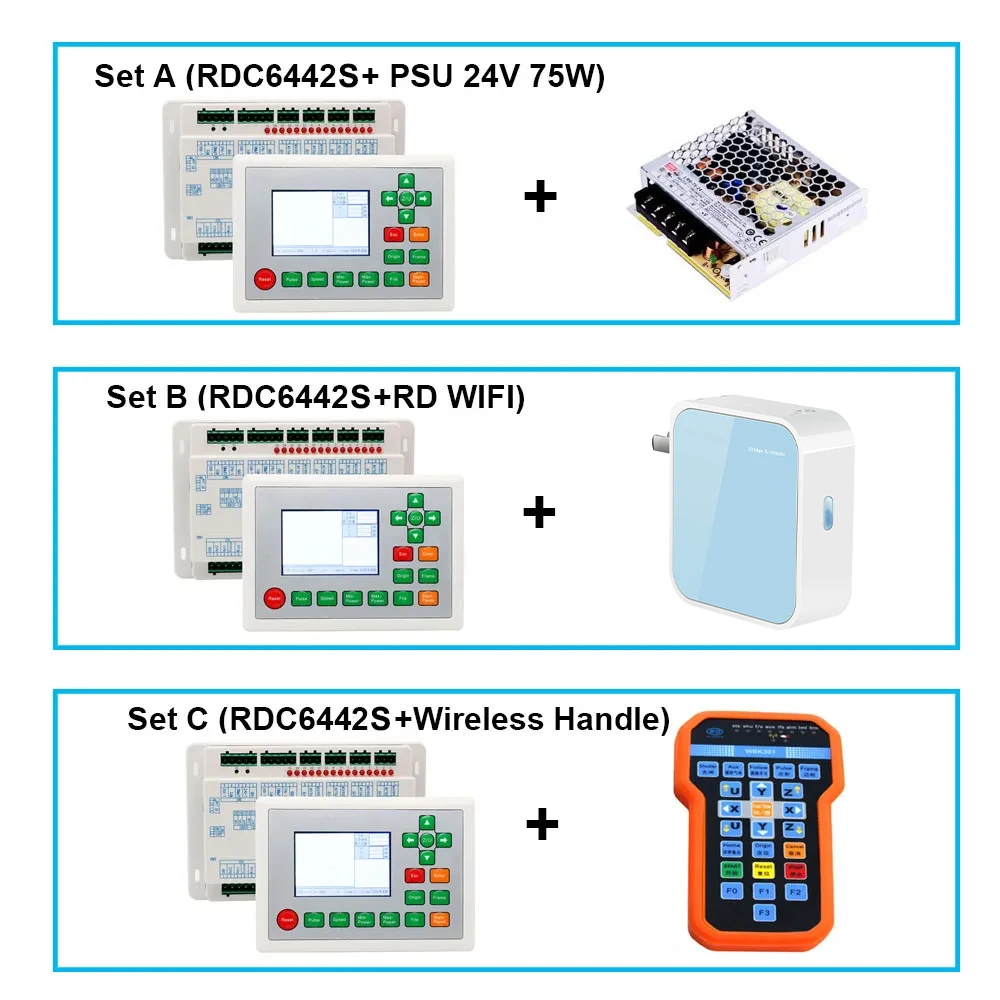 HAOJIAYI Ruida RDC6442G RDC6442S DSP Laser Controller Panel PSU WIFI Handle for Co2 Laser Engraving Cutting Machine