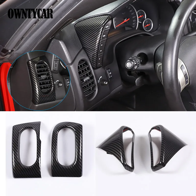 

For Chevrolet Corvette C6 2005-2013 Car Dashboard Adjustment Button Trim Side air outlet frame Sticker Car Interior accessories