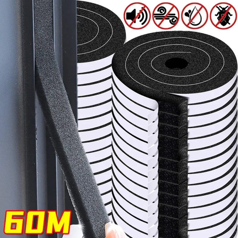 Self-Adhesive Sponge Sealing Strip Window Door Sealing Strips Anti-collision Windproof Sound-Proof Door Gap Seal Foam Tapes