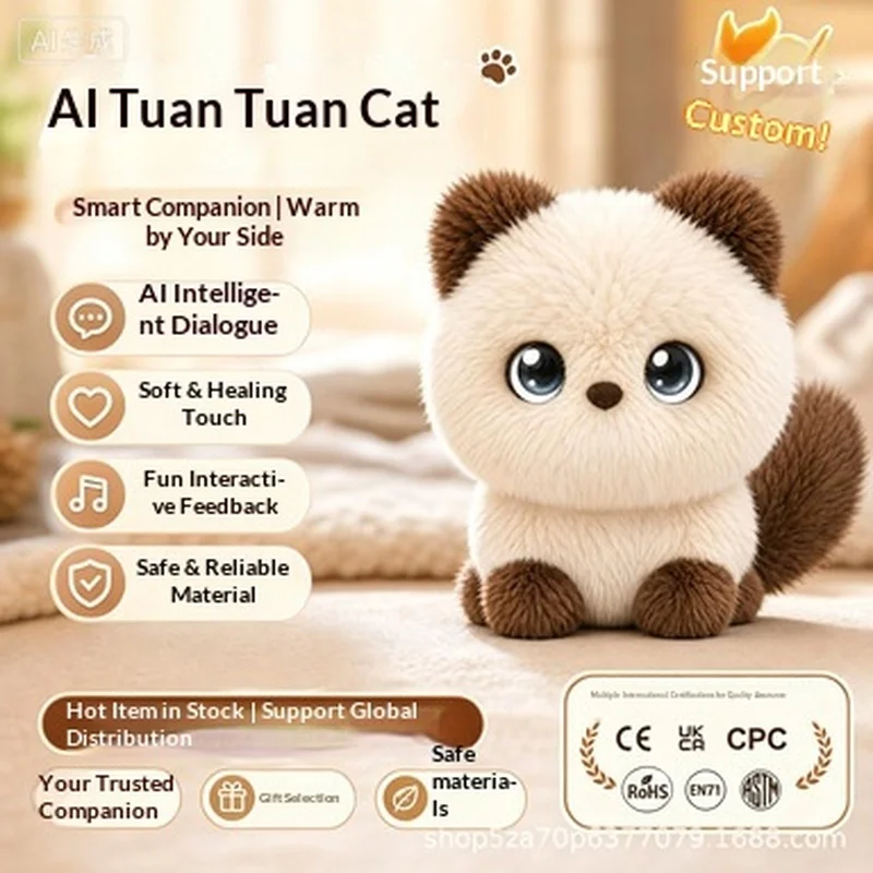 Generic Ai Plush Cat Smarter Talking Electronic Pet Multi Language Interactive Emotional Companion Gift
