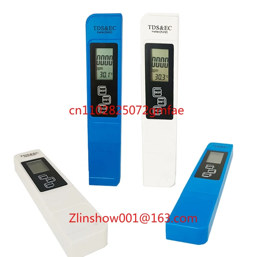 Water Quality Tester Pen Digital Portable Conductivity Meter PPM  Function 3 in 1 Temp EC Tds Meter