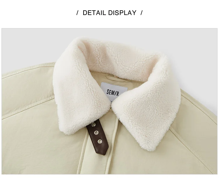 Semir Down Jacket Women Raglan Sleeve Removable Fur Collar 2026 New Winter Oversize Bud-Style Retro Outerwear Women's Clothing
