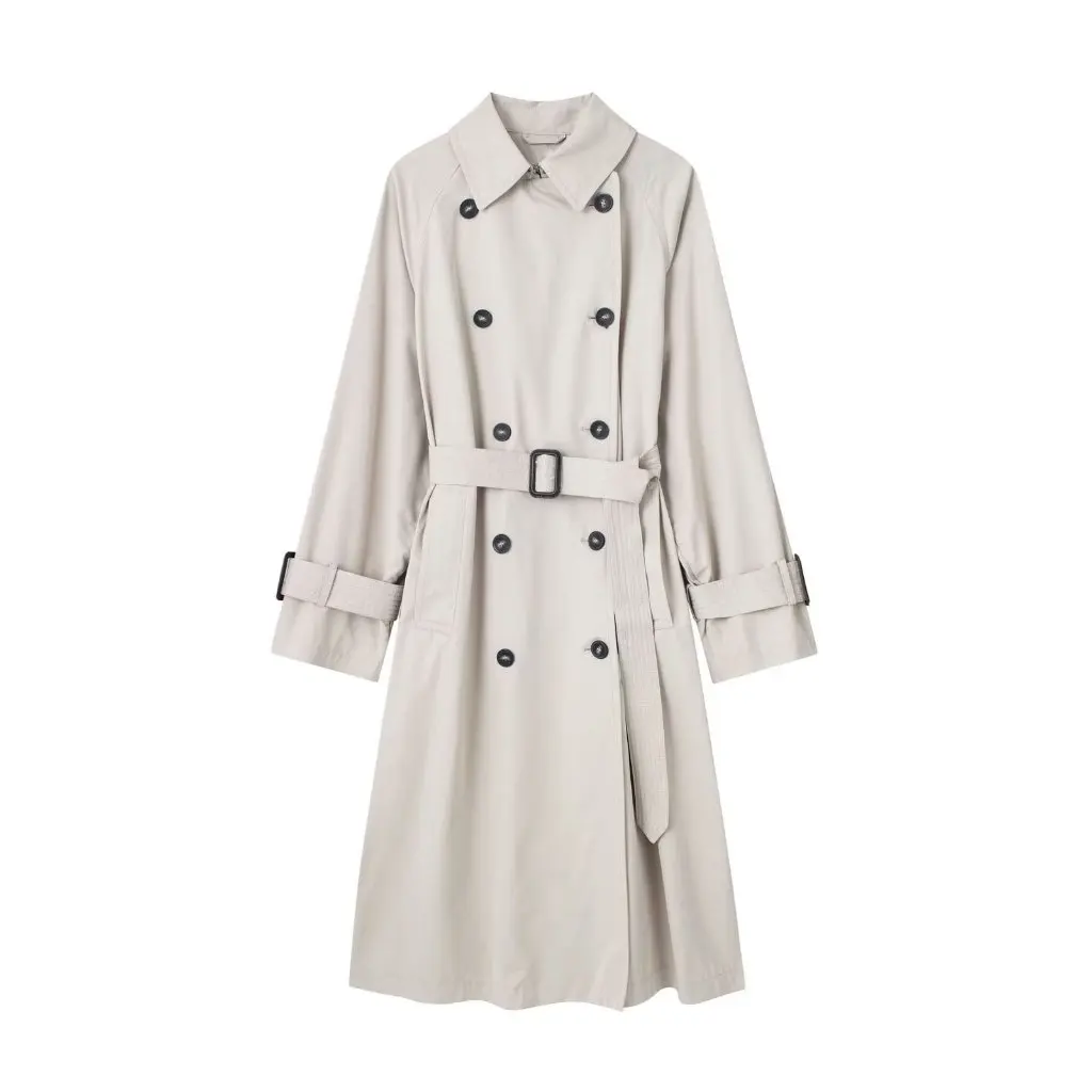 

Women's Mid-Length Trench Coat Spring Autumn Thin British Style Casual Waistcoat French Style All-Match Dumped Coat