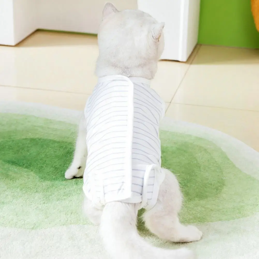 Pet Recovery Suit Fastener Tape Stripes Pattern Pet Suit Four-legged Pet Surgical Clothes