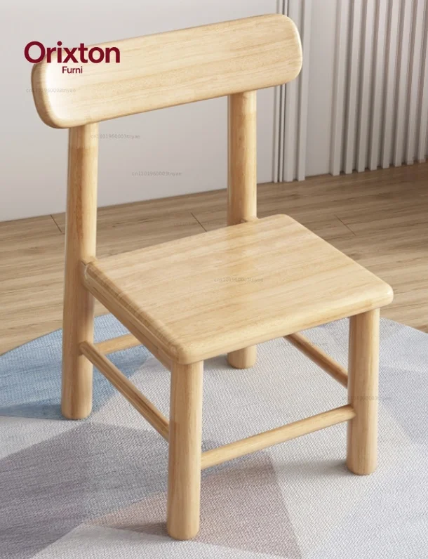 Solid wood dining chair household backrest children's chairs short models multifunctional student desk chair stools
