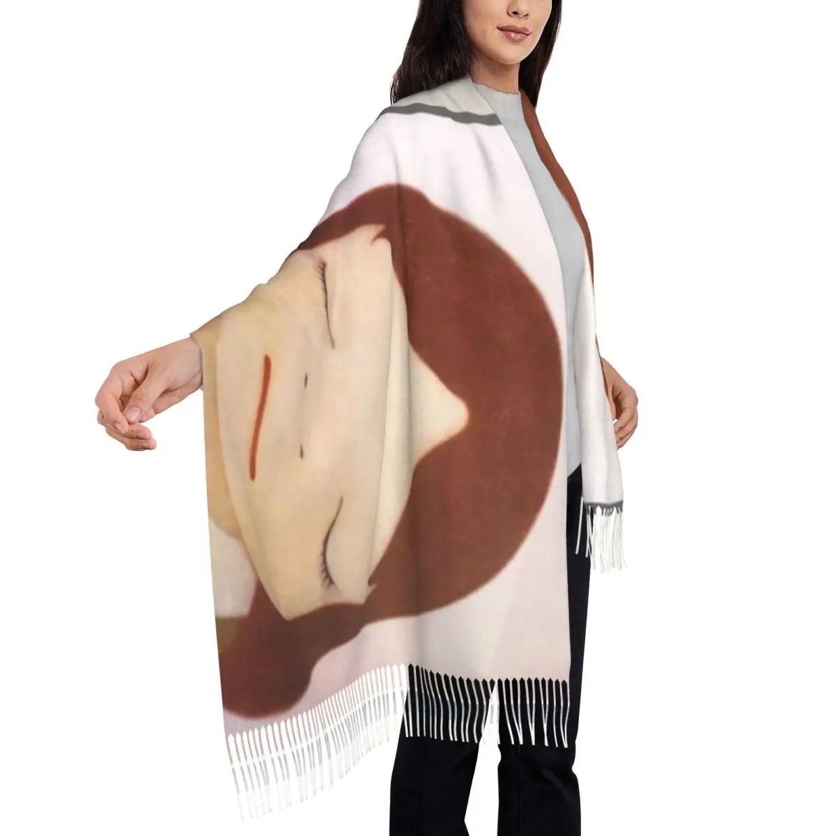 Нара Йошимото Арт Японский поп-арт 72x197см Шаль Шарф с кисточками