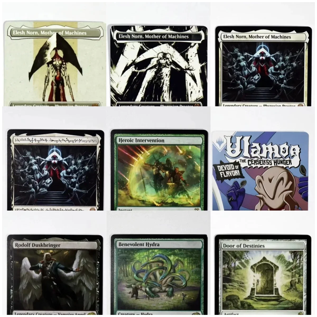 

(Elesh Norn Ulamog) Holo Magical Proxys Game Black Top Quality Proxy Playing Cards Gathering Board Game Trading Cards Proxy