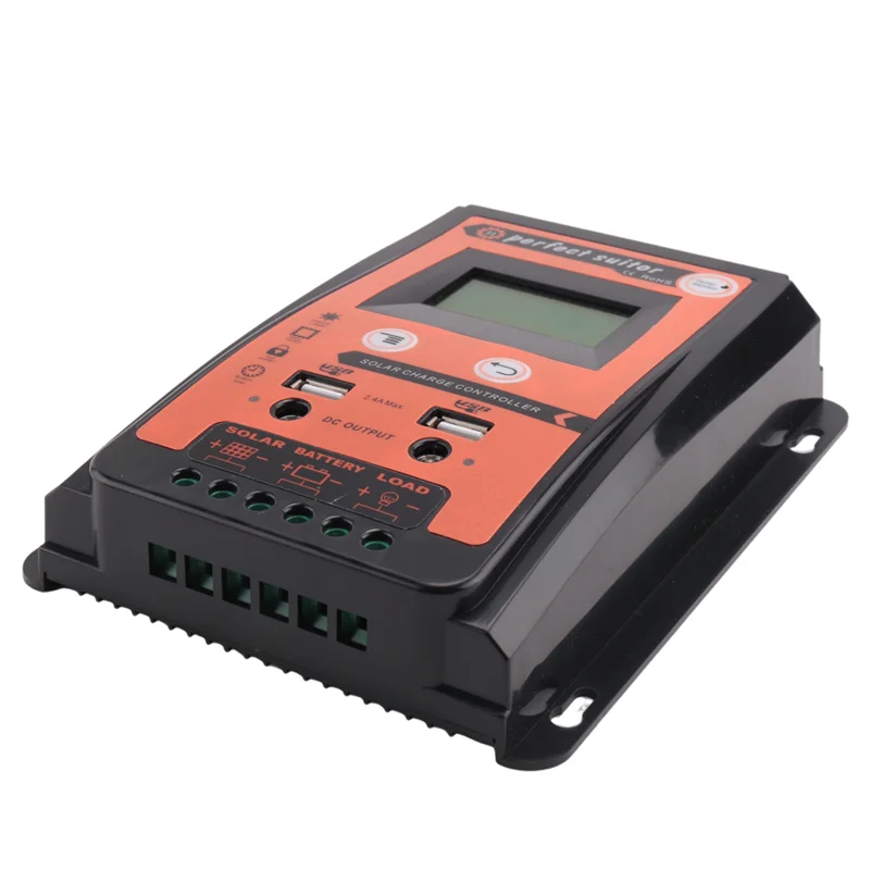

AD23-30A MPPT PWM Контроллер заряда солнечной батареи 12 В 24 В Регулятор батареи солнечной панели Двойной USB-порт ЖК-дисплей