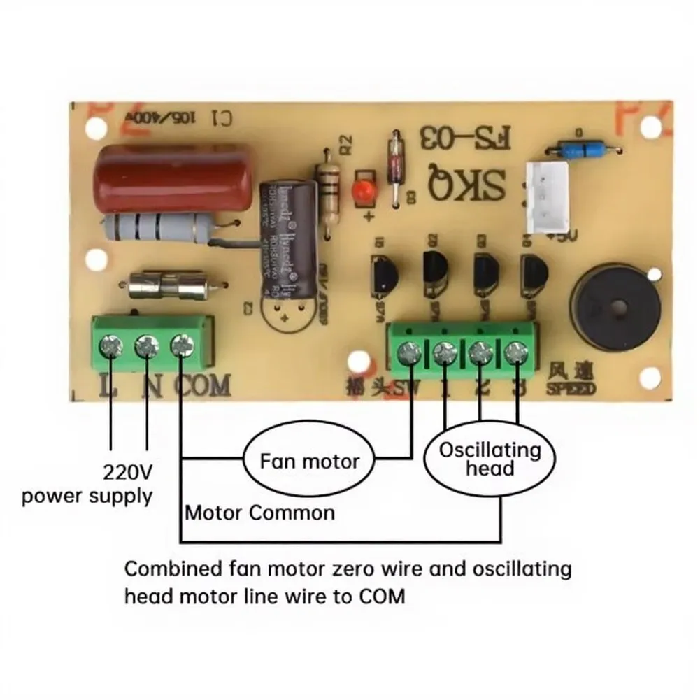 Floor Fan Controller Energy Saving Fan Timer Board Fan Control Board Compact Circuit Design Energy Saving Function