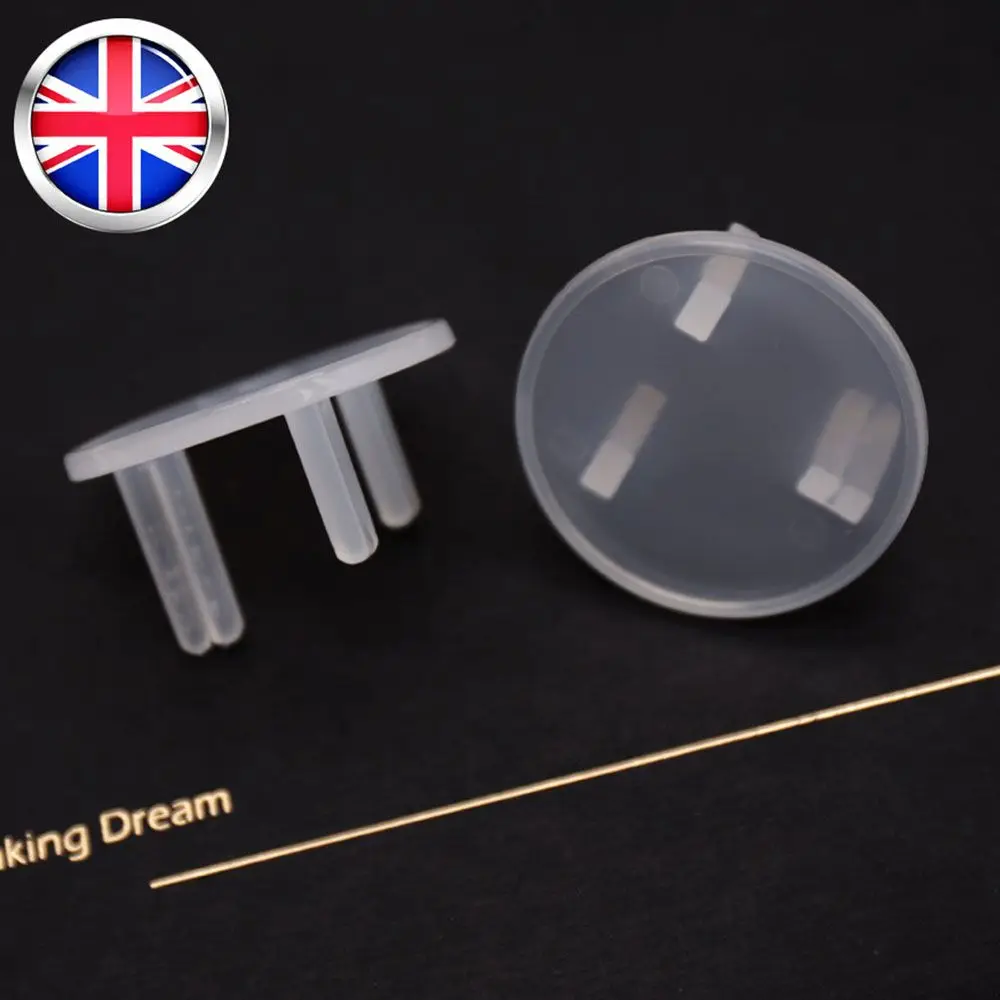 

Transparent Color Baby Round Shape ABS Plug Cover UK Power Socket Guard Protector 10Pcs Safety Power Protection Cover