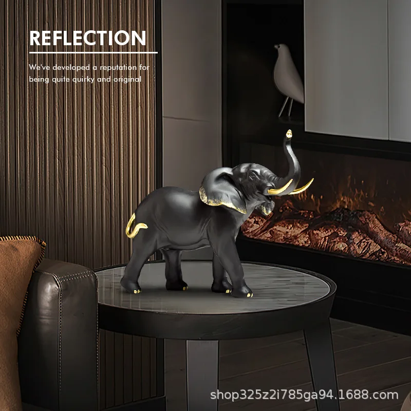 

Creative Elephant Ornaments Office Desk Surface Panel Decorations Modern Home Living Room TV Cabinet Furnishings Resin Crafts