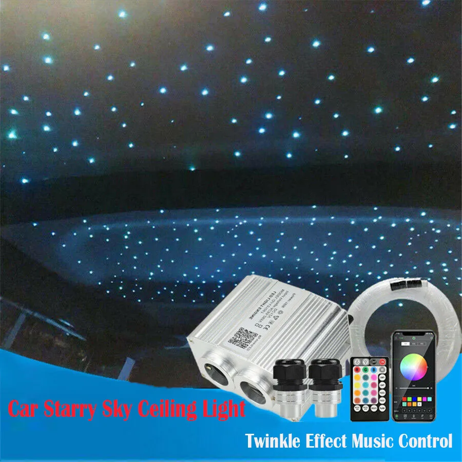 

Car Roof Ceiling Headliner Star Light Kit Led Twinkle Fiber Optic App Control Auto Interior Starry Sky Voice-controlled Lights