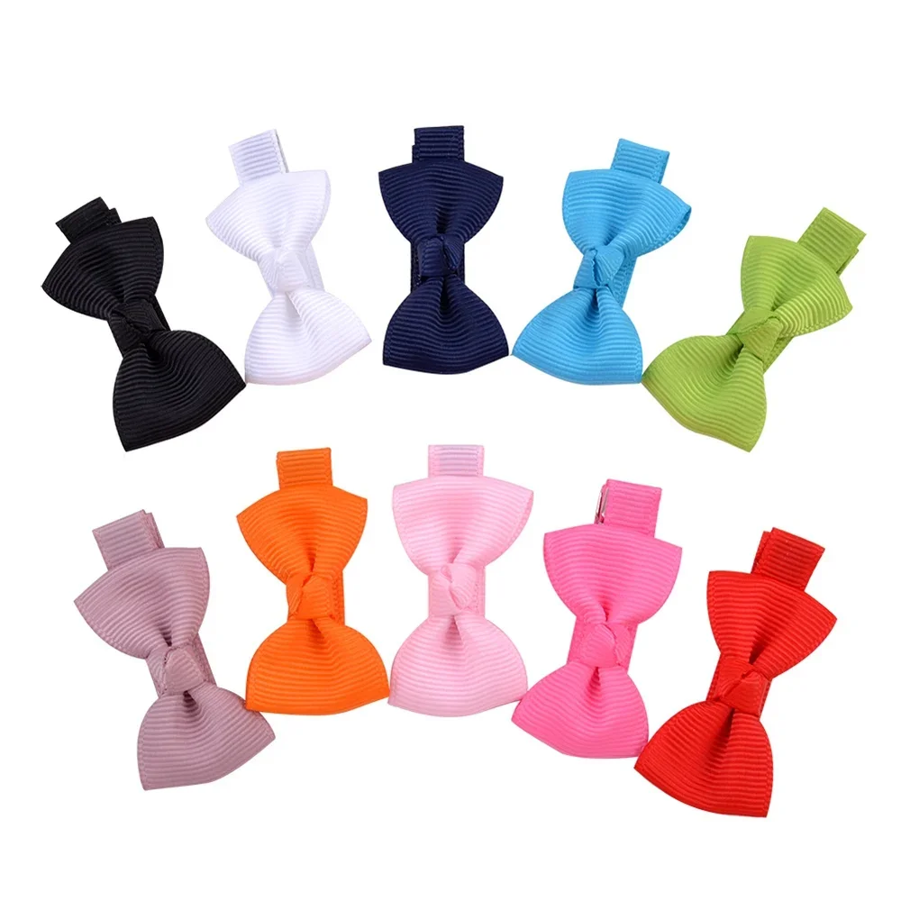 20Pcs/lot Ribbon Mini Hair Bows Clips for Baby Girls Toddlers Kids Hairpins Headwear Children Hair Accessories Wholesale