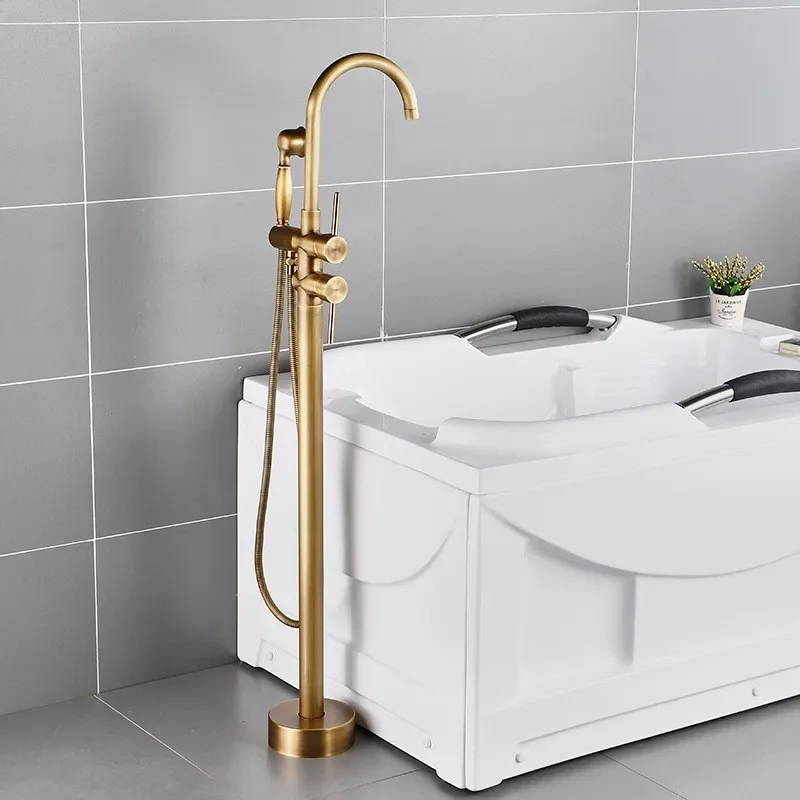 Floor-to-ceiling bathtub faucet