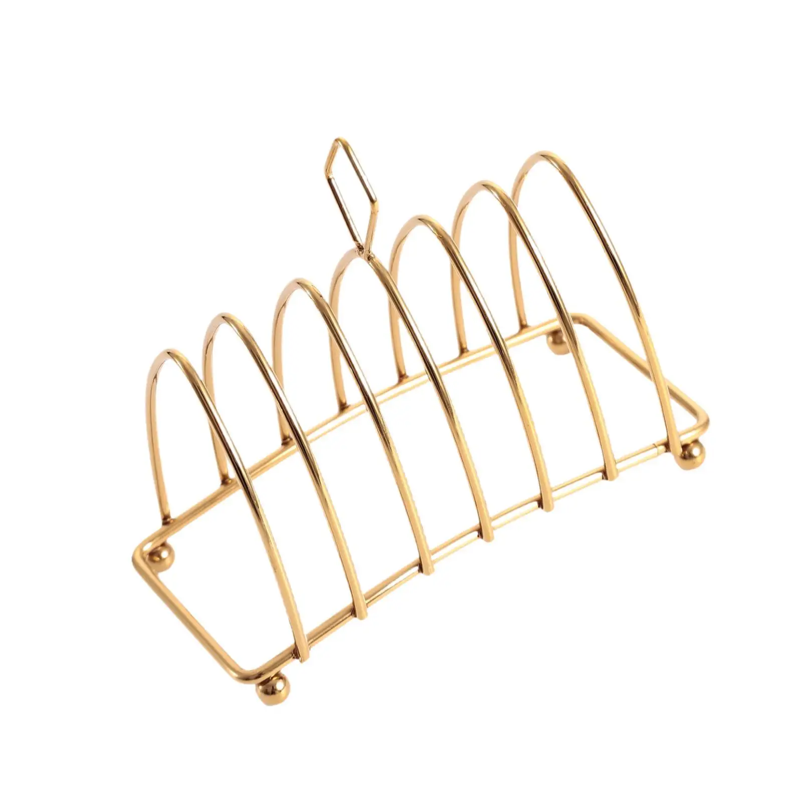 Breakfast Rack Stainless Steel Decoration Cooling Station Household with Ball Feet and Handle Holder for 6 Slices