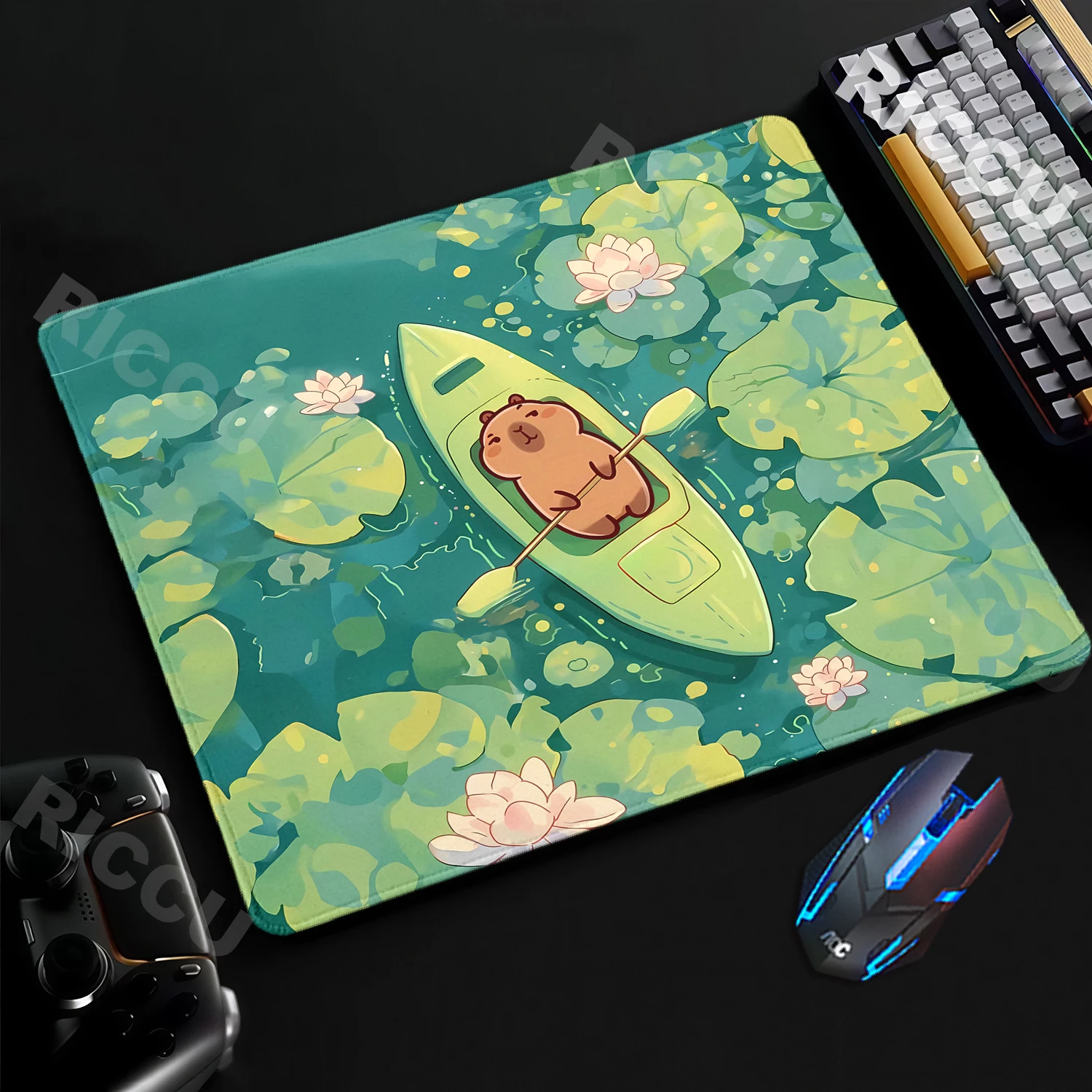 Niedliches Capybara-Mauspad Cartoon Rutschfeste Gamer-Computer-Gummi-Mausmatte Dekorative Schreibtischunterlage Laptop Büro-Mauspad E-Sports Teppich