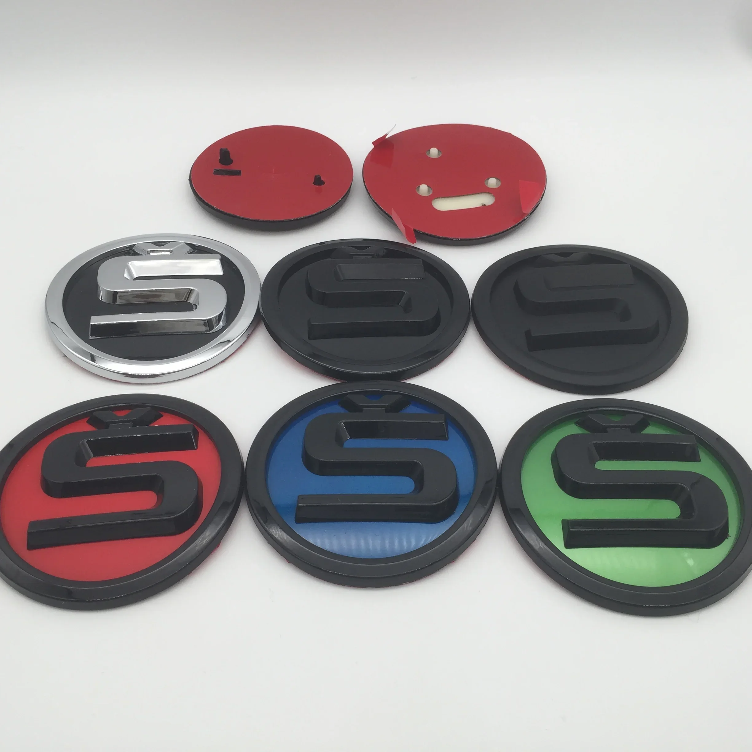 

1pcs 90mm 80mm S for Car Front Grille Head Hood Bonnet Emblem Rear Tail Bumper Trunk Sticker Badge Styling Accessories